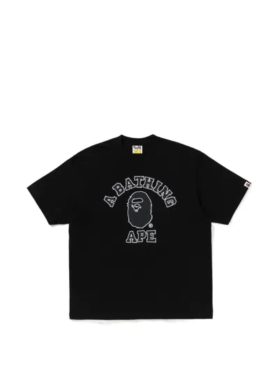 A Bathing Ape Logo-print Cotton T-shirt In Black