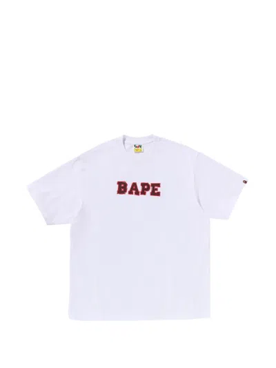 A Bathing Ape Logo-print Cotton T-shirt In White
