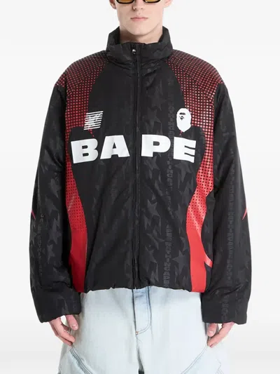 A Bathing Ape Logo-print Padded Jacket In Black