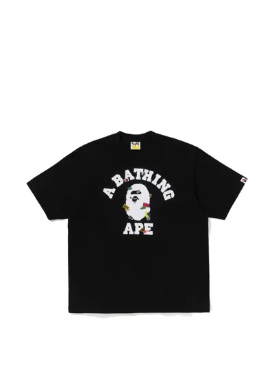 A Bathing Ape Logo-print Short-sleeve T-shirt In Black