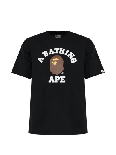 A Bathing Ape Logo-print T-shirt In Black