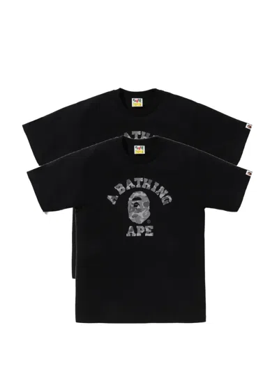A Bathing Ape Logo-print T-shirt In Black