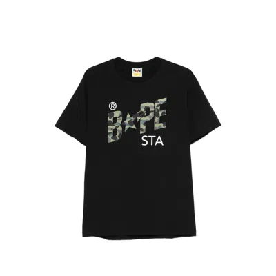 A Bathing Ape Logo-print T-shirt In Black
