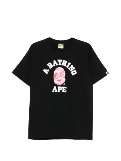 A Bathing Ape Logo-print T-shirt In Black
