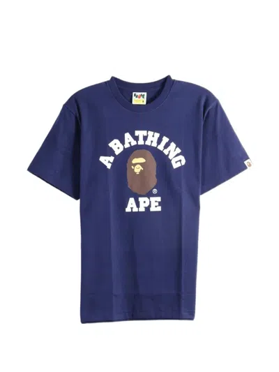 A Bathing Ape Logo-print T-shirt In Blue