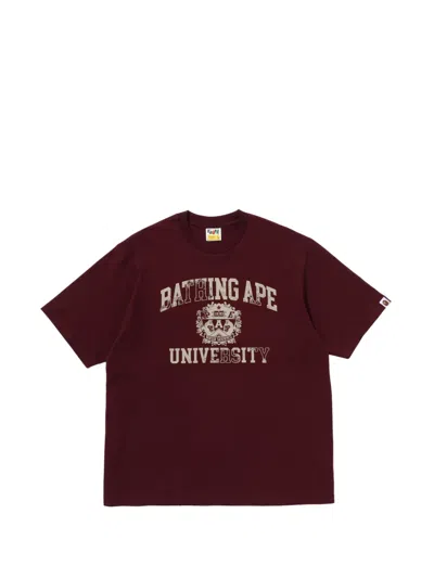 A Bathing Ape Logo-print T-shirt In Brown