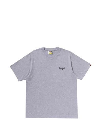 A Bathing Ape Logo-print T-shirt In Gray