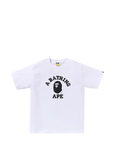 A Bathing Ape Logo-print T-shirt In White