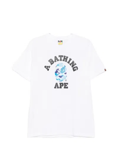 A Bathing Ape Logo-print T-shirt In White