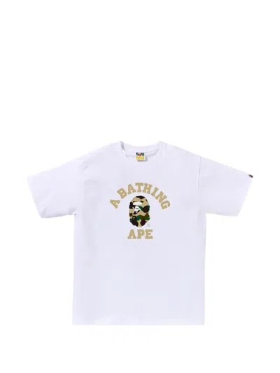 A Bathing Ape Logo-print T-shirt In White