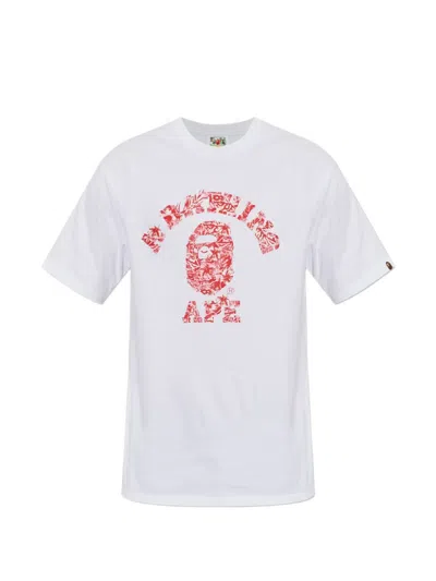 A Bathing Ape Logo-print T-shirt In White