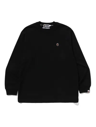 A Bathing Ape Long-sleeve Logo-patch Sweater In Black
