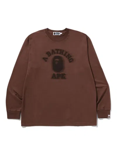 A Bathing Ape Long-sleeve T-shirt In Brown