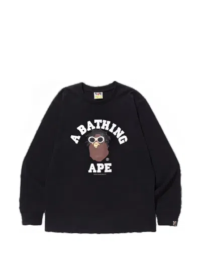 A Bathing Ape Long-sleeve Sweatshirt In Black