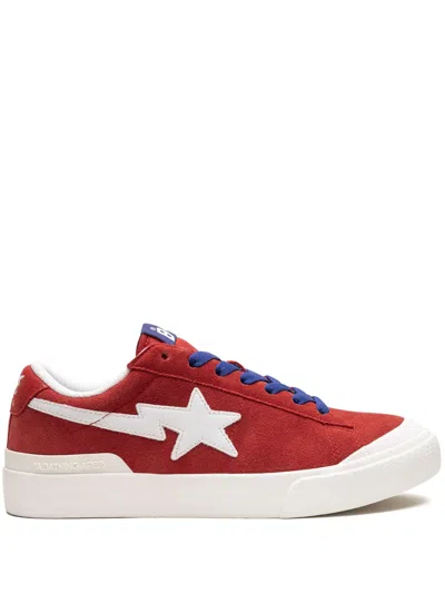 A Bathing Ape Logo-patch Top-low Sneakers In Rot