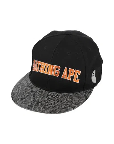 A Bathing Ape Man Hat Black Size Onesize Polyester, Wool In Pink