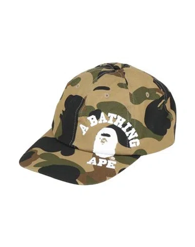 A Bathing Ape Man Hat Khaki Size Onesize Cotton In Green