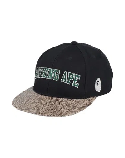 A Bathing Ape Man Hat Midnight Blue Size Onesize Polyester, Wool In Pattern