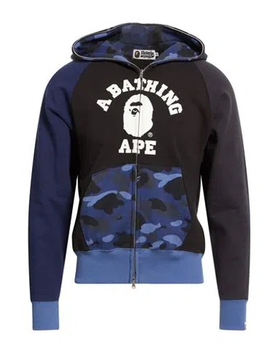 A Bathing Ape Man Sweatshirt Black Size M Cotton In Multi