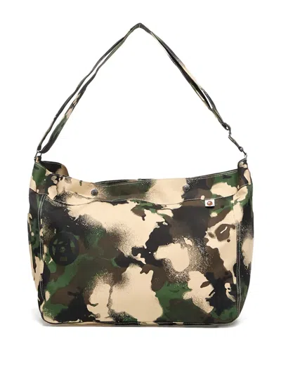 A Bathing Ape Map Camo Shoulder Bag In Green