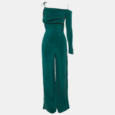 A Bathing Ape Matériel Green Satin One Shoulder Jumpsuit