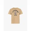 A Bathing Ape Mens Beige College Graphic-print Cotton-jersey T-shirt