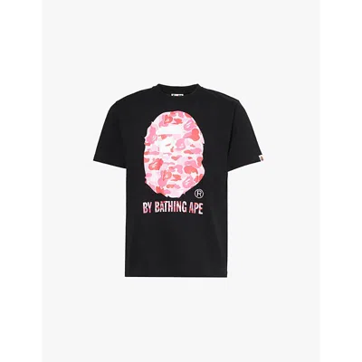 A Bathing Ape Mens Black Abc Camo Graphic-print Cotton-jersey T-shirt