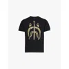 A Bathing Ape Mens Black Bitmap Shark Graphic-print Cotton-jersey T-shirt In Black