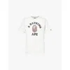 A Bathing Ape Mens Grey College Graphic-print Cotton-jersey T-shirt