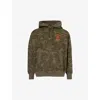 A BATHING APE ASIA CAMO BRAND-EMBROIDERED COTTON-JERSEY HOODY