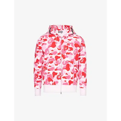 A Bathing Ape Mens Pink Shark Camouflage-print Cotton-jersey Hoody