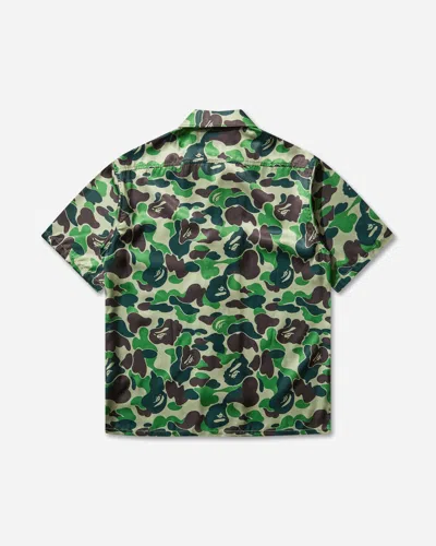 A Bathing Ape Men S Abc Camo Open Collar Shirt In Green
