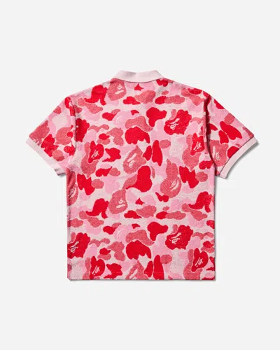 A Bathing Ape Men S Abc Camo Polo Jacquard Shirt In Pink