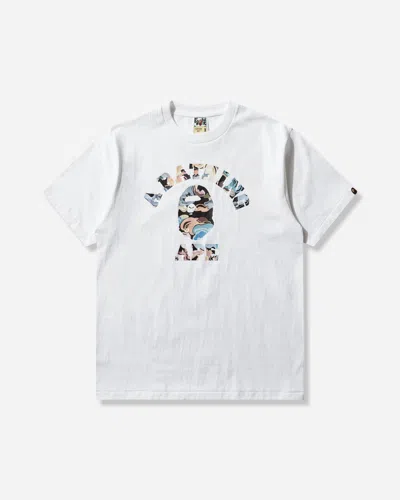 A Bathing Ape Men S Art Camo College T-shirt In White