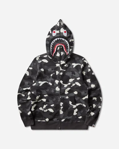 A Bathing Ape Men S City Camo Shark Regular Fit Full Zip Hoodie In Black