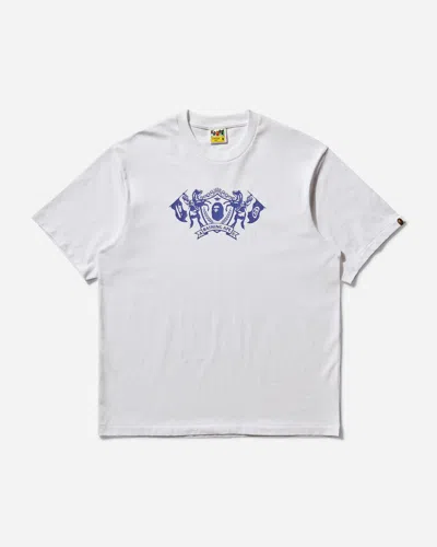 A Bathing Ape Men S College Logo T-shirt In White