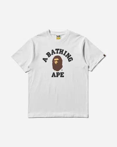 A Bathing Ape Men S College T-shirt In White