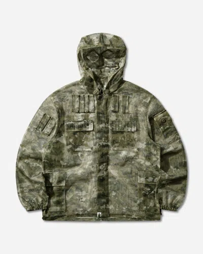 A Bathing Ape Men S Multi Pixel Camo Mask Hooded Shirt Jacket In Green