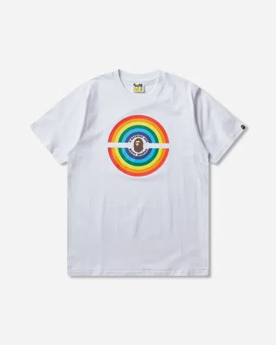 A Bathing Ape Men S Ranbow Logo Busy Works T-shirt In White