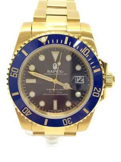 Pre-owned A Bathing Ape Men's Watch Classic Type 1 Bapex Blue Gold