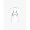 A Bathing Ape Mens White Bitmap Shark Graphic-print Cotton-jersey T-shirt