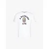 A Bathing Ape Mens White College Graphic-print Cotton-jersey T-shirt In White