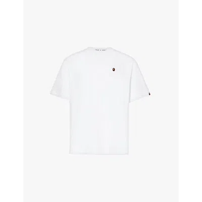 A Bathing Ape Mens  Ape Head One Point Brand-appliqué Cotton-jersey T-shirt In White