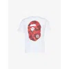 A Bathing Ape Mens White X Red Ape Head Cotton-jersey T-shirt
