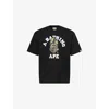 A Bathing Ape Mens Black 1st Camo Shark Graphic-print Cotton T-shirt Xl In Black