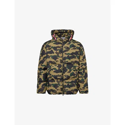 A Bathing Ape Mens Green 1st Camouflage-print Padded Shell-down Jacket In Multi