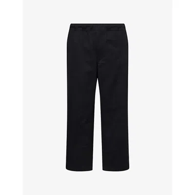 A Bathing Ape Mens  Bape Easy Wide-leg Cotton-poplin Trousers In Black