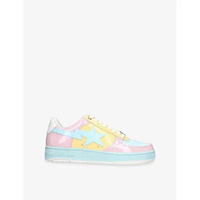A Bathing Ape Mens Mult/other Bape Sta Icon #6 M2 Leather Trainers Eur 45 / 11 Uk In Multi