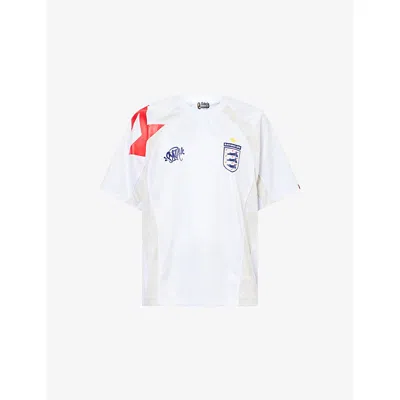 A Bathing Ape Mens White Bape X Spotify X Syna England Jersey Football Shirt Xl