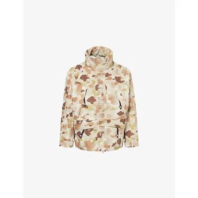 A Bathing Ape Mens Beige Gradation 2-in-1 Camouflage-printed Shell Jacket Xl In Multi
